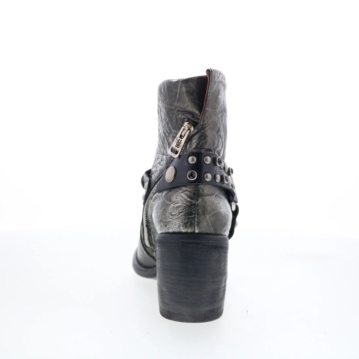 Ridley Womens Silver Leather Zipper Ankle & Booties Boots