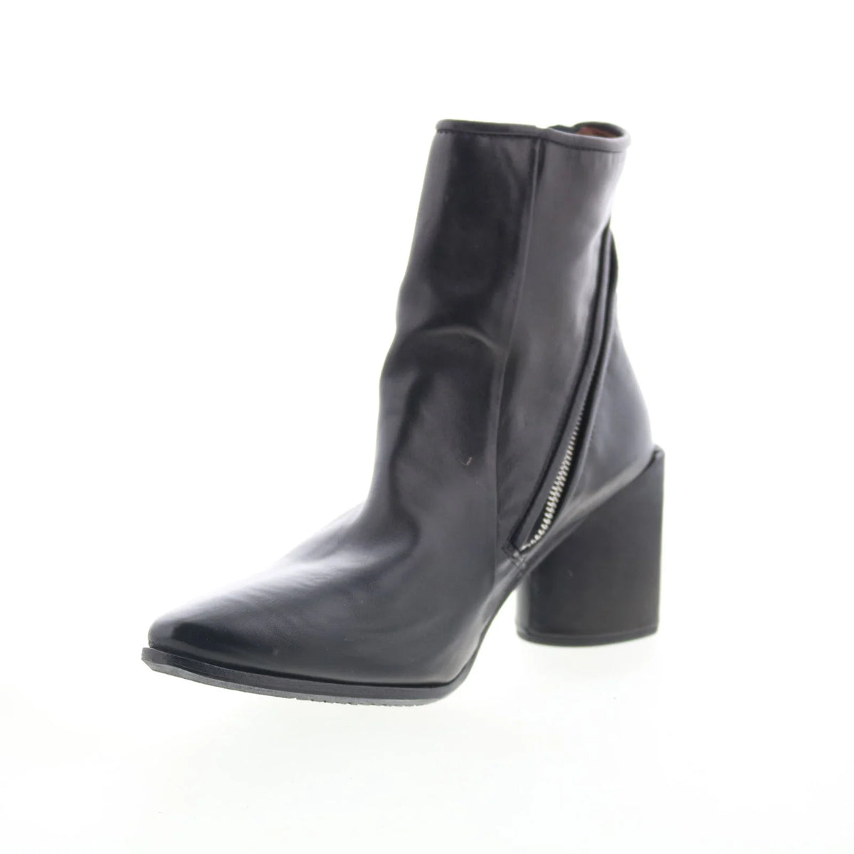 Earl Womens Black Leather Zipper Ankle & Booties Boots
