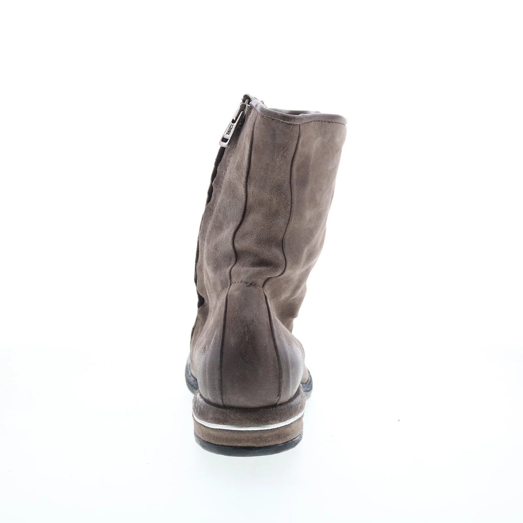 Traver Womens Gray Leather Zipper Casual Dress Boots