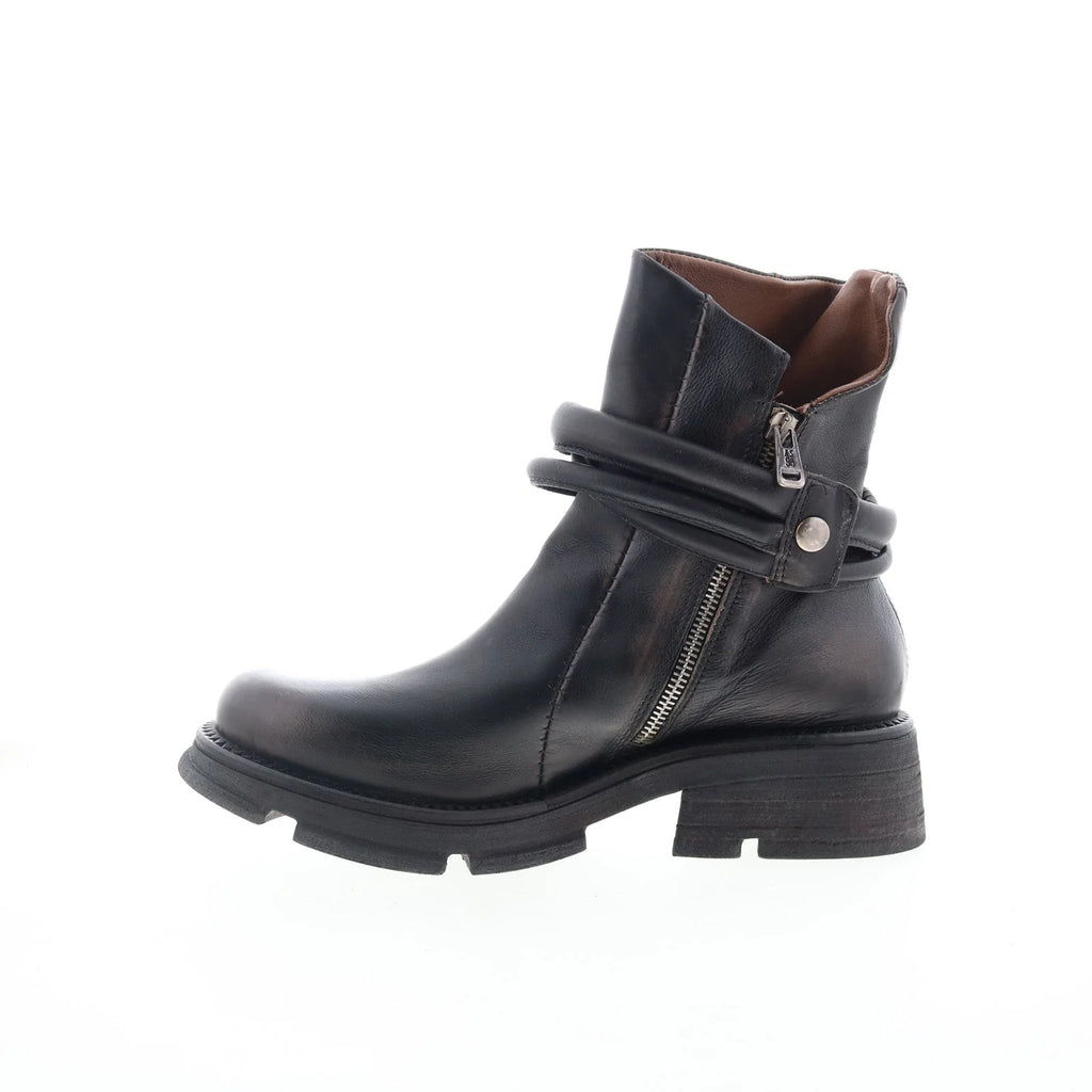 Lider Womens Black Leather Zipper Casual Dress Boots
