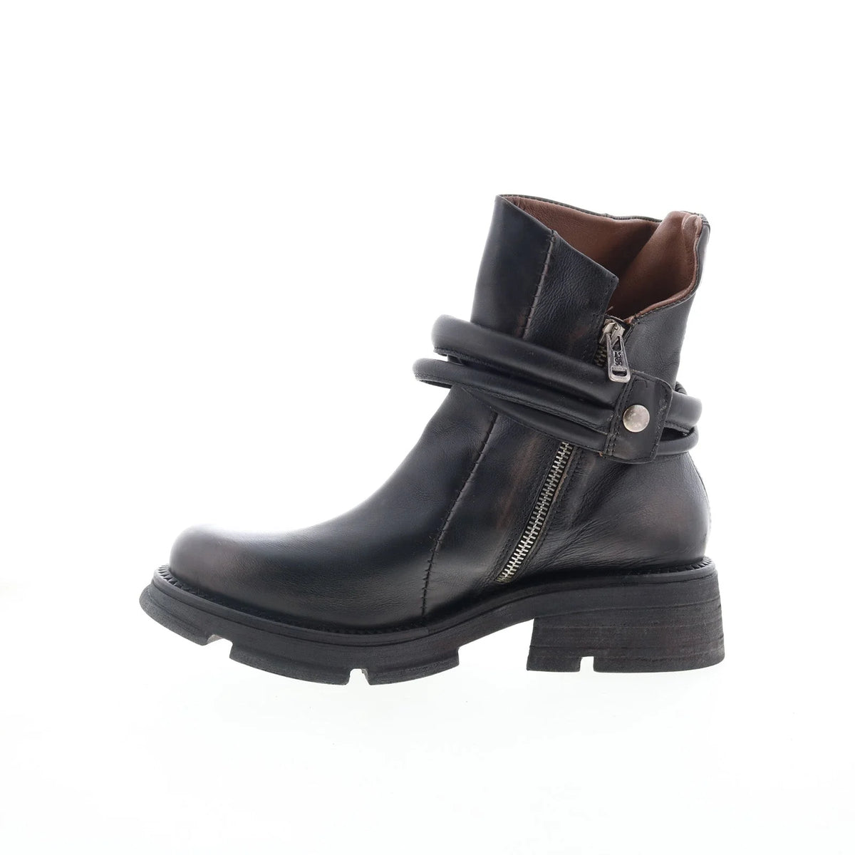 Lider Womens Black Leather Zipper Casual Dress Boots