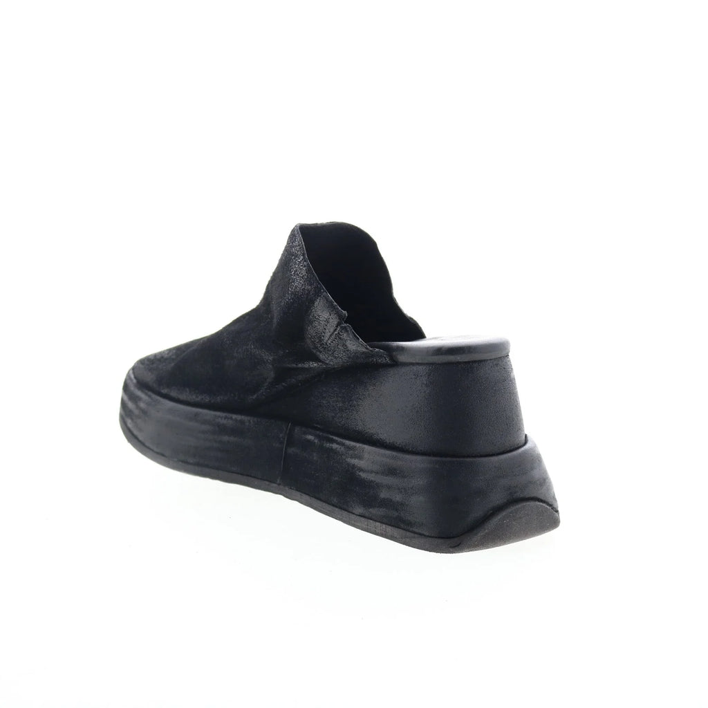 Rafe Womens Black Leather Slip On Platform Sandals Shoes