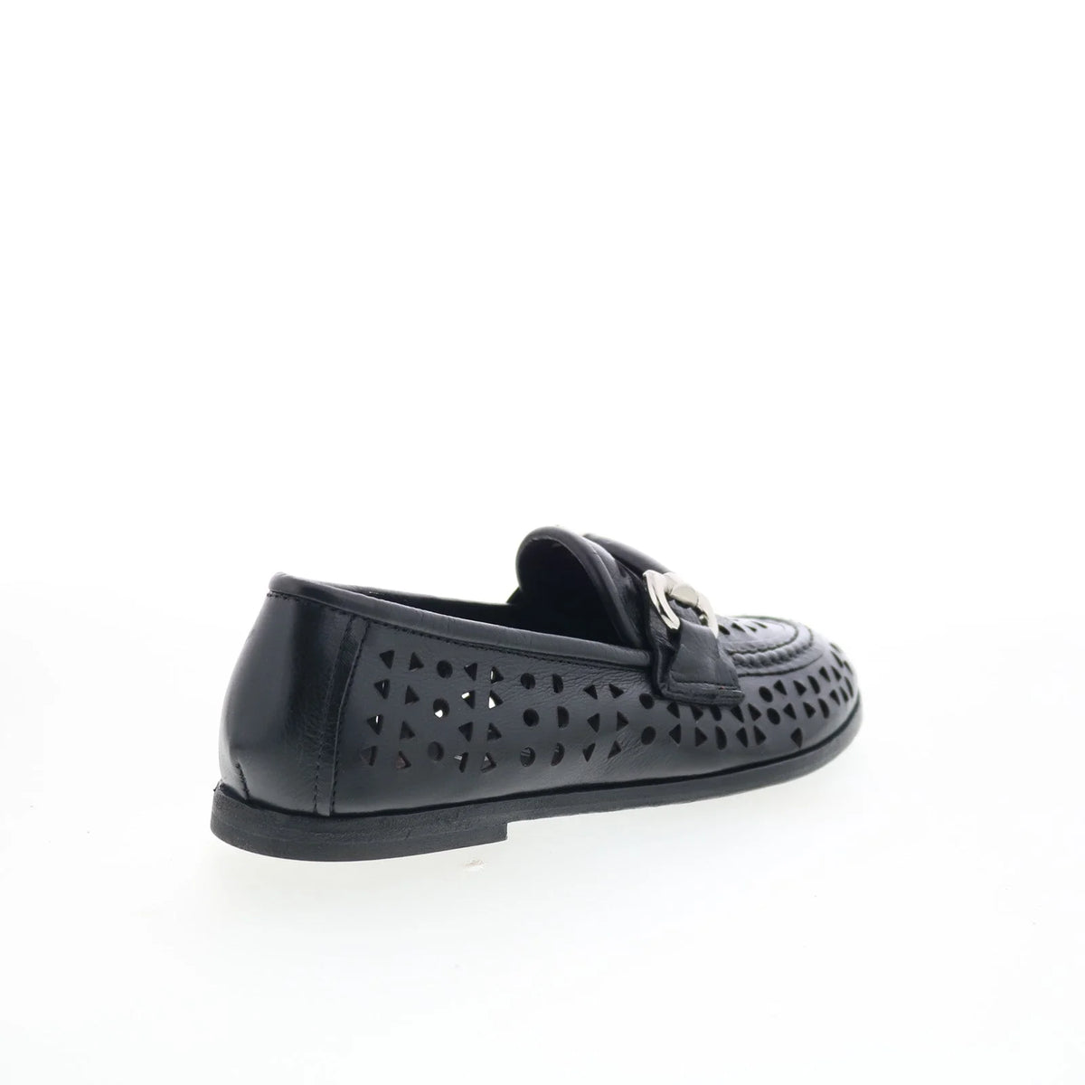 Jorge Womens Black Leather Slip On Loafer Flats Shoes