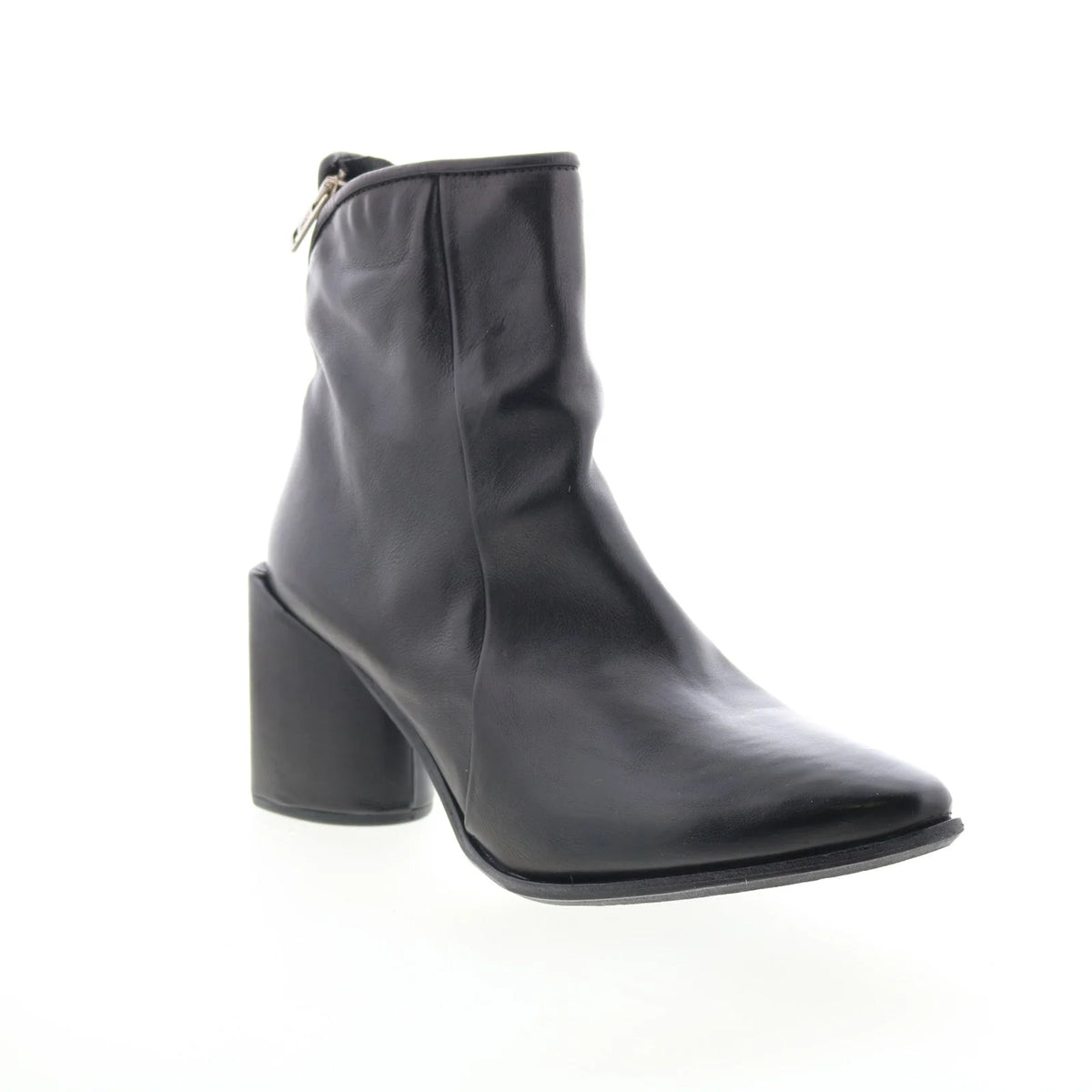 Earl Womens Black Leather Zipper Ankle & Booties Boots