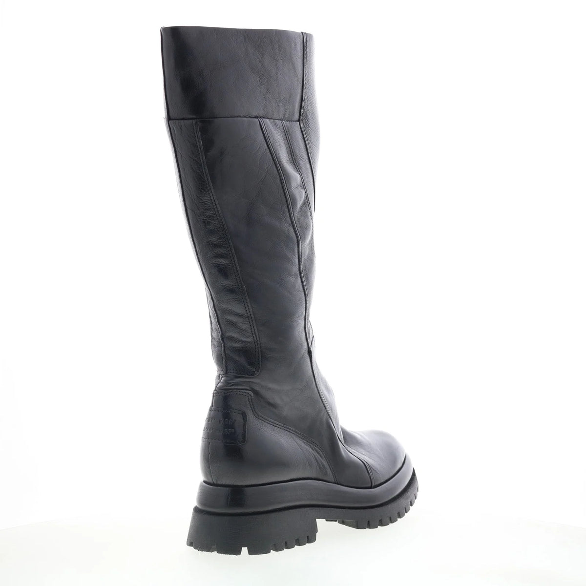 Dulcie Womens Black Leather Zipper Knee High Boots