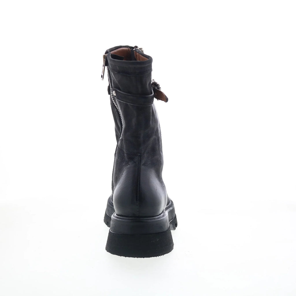 Vinson Womens Black Leather Zipper Casual Dress Boots