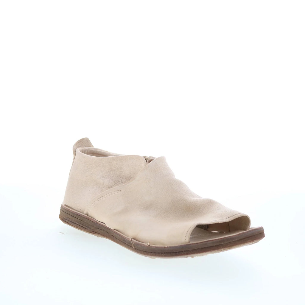Reiley Womens Beige Leather Slip On Strap Sandals Shoes