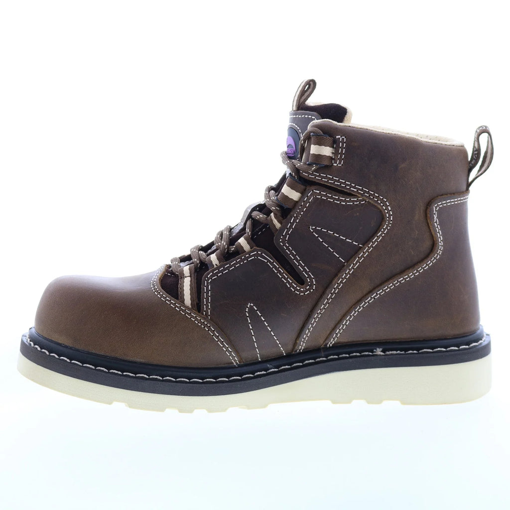 Avenger Wedge Carbon Toe Electric Hazard Waterproof 6" Womens Brown Work Boots