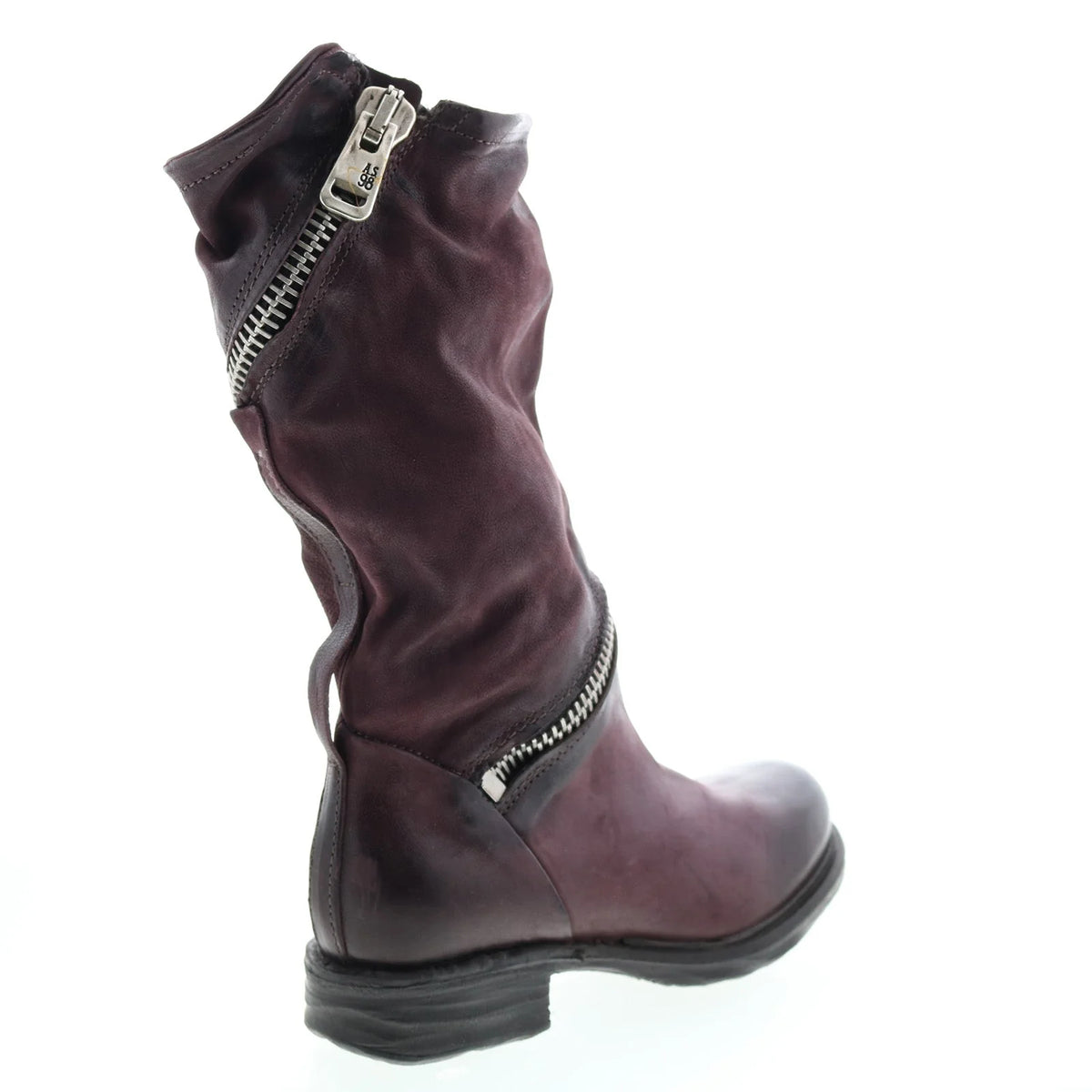 Siggs 259373-101 Womens Burgundy Leather Zipper Mid Calf Boots