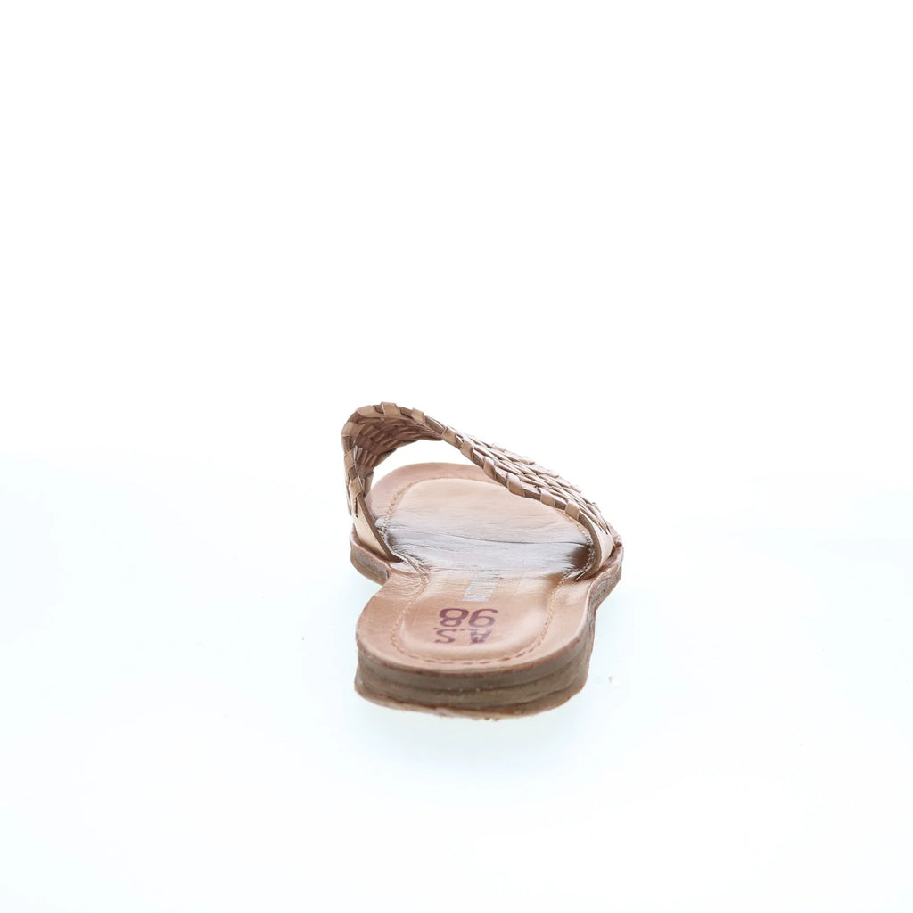 Rex Womens Brown Leather Slip On Slides Sandals Shoes