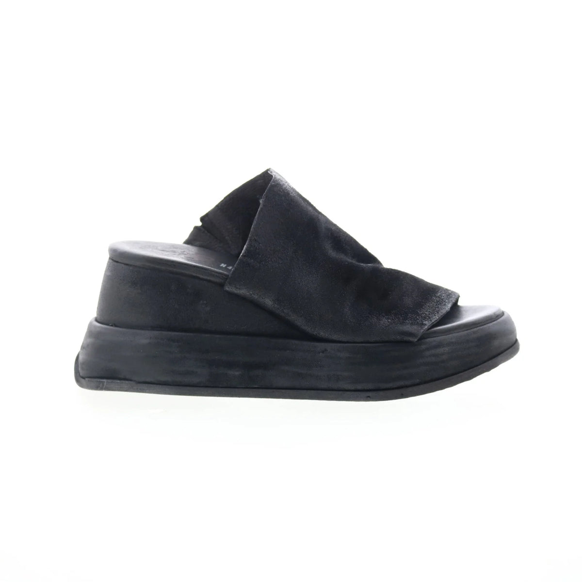 Rafe Womens Black Leather Slip On Platform Sandals Shoes