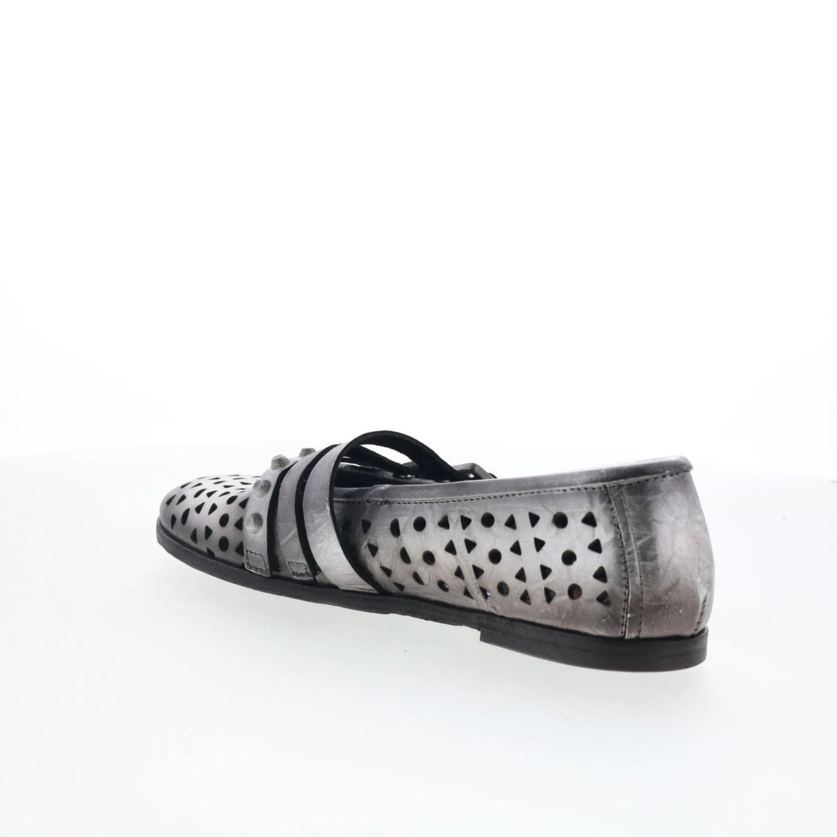 Jett Womens Silver Leather Hook & Loop Loafer Flats Shoes