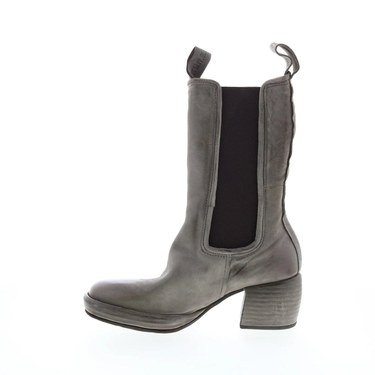 Collins A57202-302 Womens Gray Leather Slip On Chelsea Boots