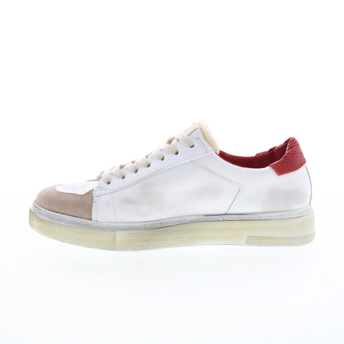 Flanch Mens White Leather Lace Up Lifestyle Sneakers Shoes