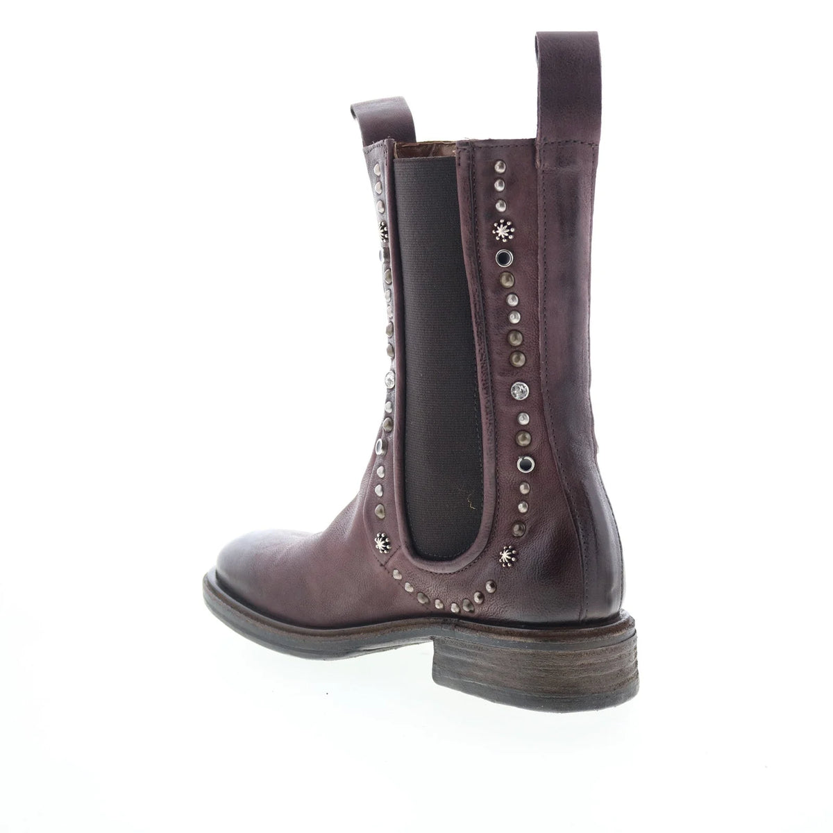 Faris Womens Brown Leather Slip On Casual Dress Boots