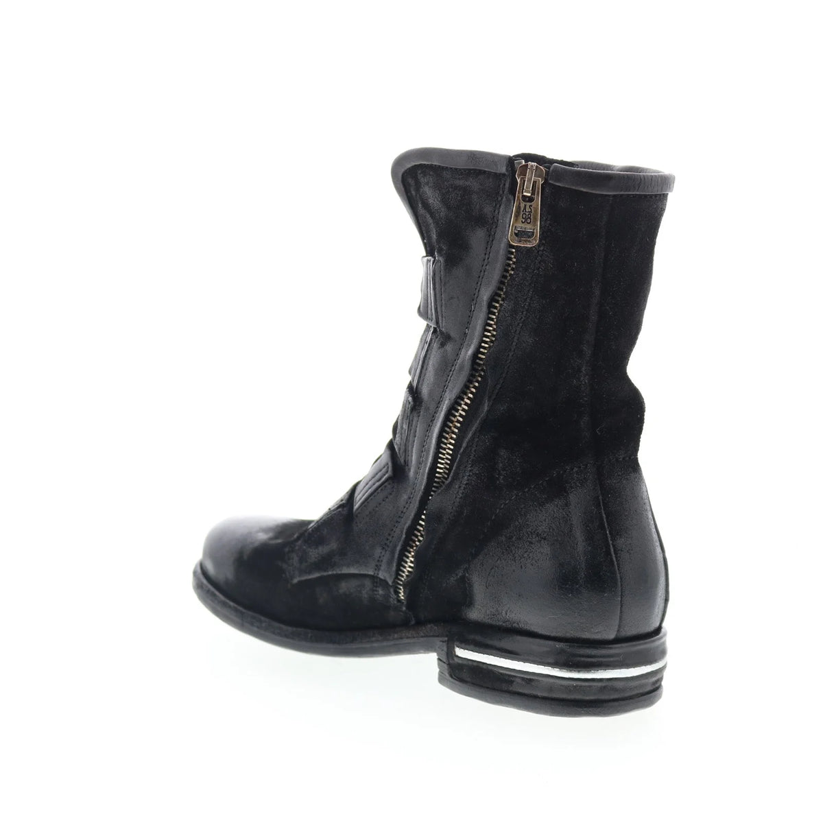 Traver Womens Black Leather Zipper Casual Dress Boots