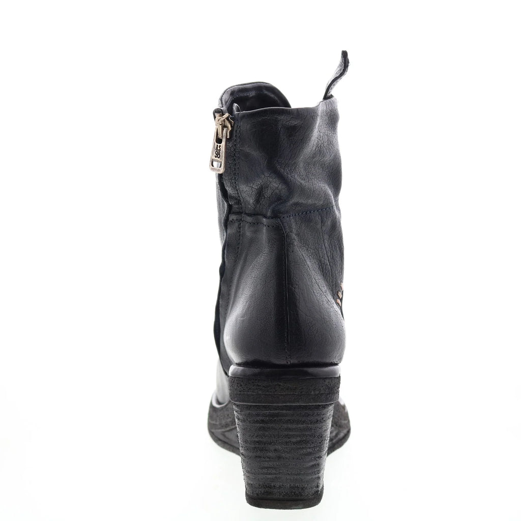 Tremont A30205-201 Womens Blue Leather Zipper Casual Dress Boots